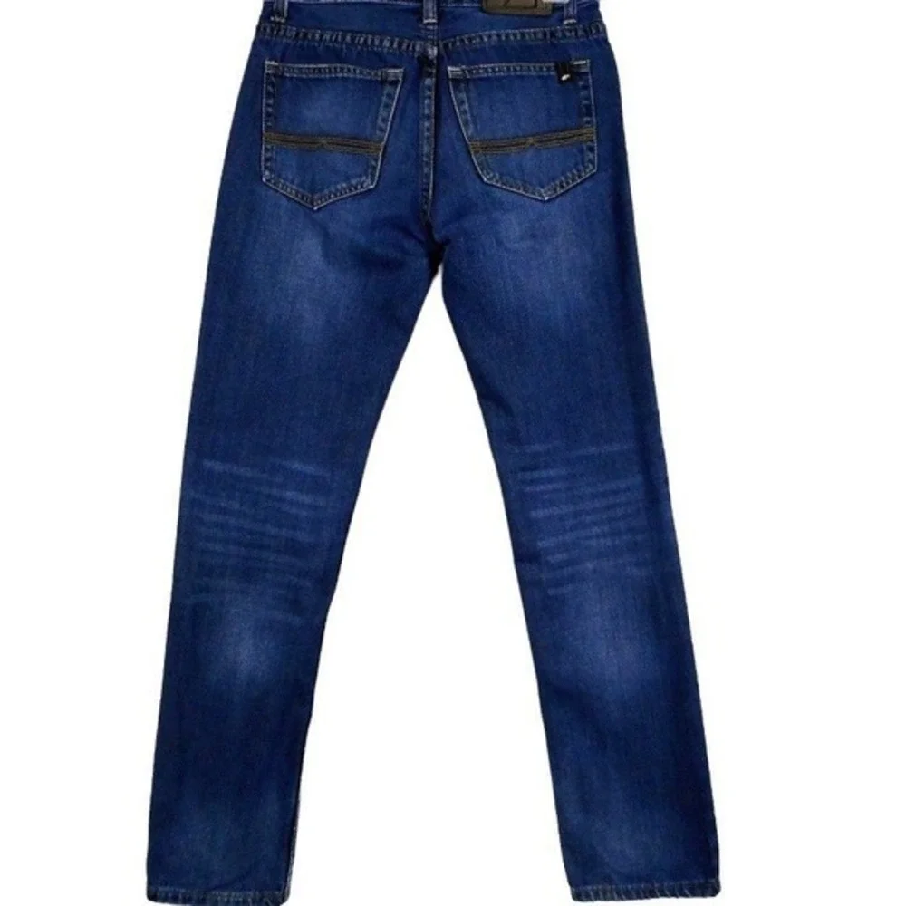 Buffalo‎ David Bitton Jeans Girls 14 Blue Denim Straight Leg Zip Distressed
